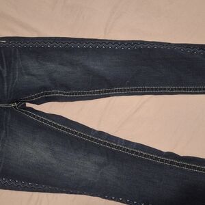 Miss Me Blue Skinny Jeans with Contrast Stitching